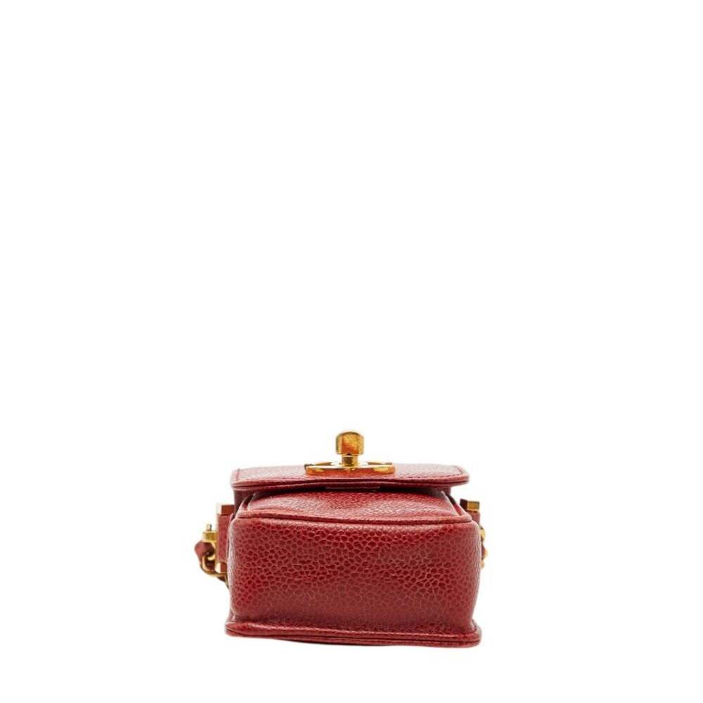 CHANEL Red Caviar Leather Logo Shoulder Bag - Picture 3 of 10